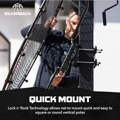 Silverback Multi-Sport Training Rebound Passback Net - Basketball Rebounder - Multisport Rebounder,Black