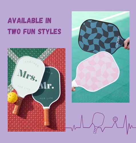 A Perfect Match Pickleball Paddle Set Engagement Gifts for Couples I I His and Hers Gifts I Includes 2 Pickleball Paddles, Carrying Bag and 2 Pickleballs - style: Mr. and Mrs.