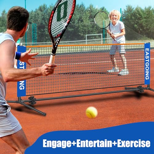 10 ft Mini Portable Soccer Tennis Net | Pickleball Net System with Carrying Bag for Driveway Backyard. Easy Assemble Beach Tennis Net | Tennis Practice for Indoor and Outdoor