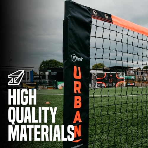 Flick High-Low Maxi Soccer Tennis Net for Outdoors – Adjustable Height for Multi-Purpose Usage – Lightweight Portable Training Equipment with Carry Case