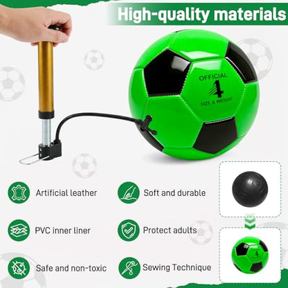 6 Pack Soccer Balls Size 5/4/3 Deflated Includes Soccer Ball with Pump and Net Bag, Pelota De Futbol Training Practice Sphere Competition for Indoor Outdoor