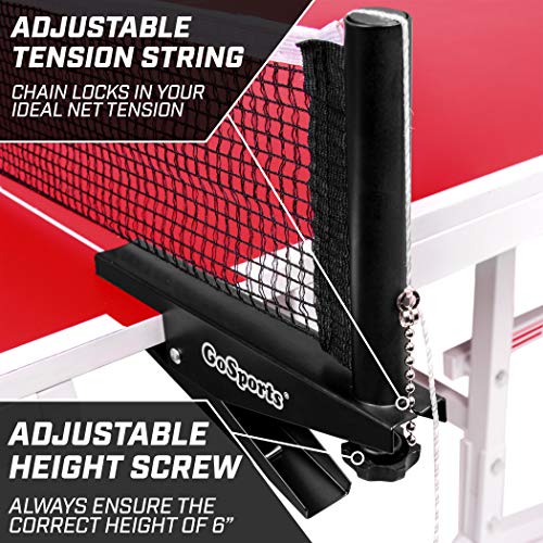 GoSports Universal Regulation Table Tennis Net with Clamps 72 Inch Tournament Regulation Net with Adjustable Side Posts