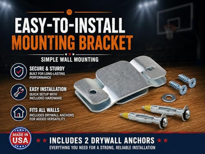 CALIKIWIPROS Mini Basketball Hoop Set Pro League Decorative Solid Wood Wall Mount, Includes 9’ Hoop & 5 mini Basketballs, Classic Look with Colors Matching Some pro Teams. - style: Grey White