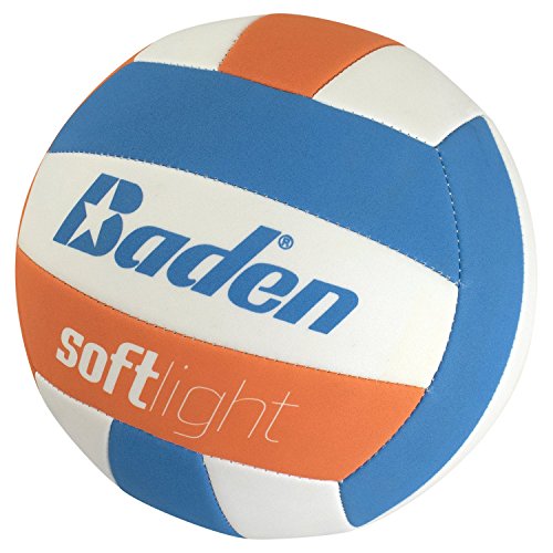 Baden | Softlight VXT1 | No Sting FlexFoam Cover | Youth Lightweight Training Volleyball | K-5 Youth Players | Official Size 5 + 20% Lighter | Official Ball of BYOP - color: Blue/Orange