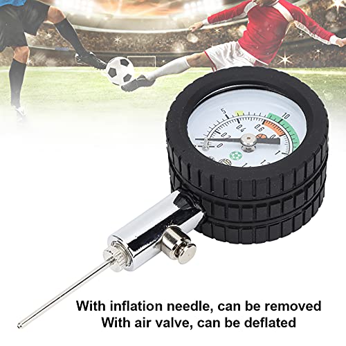 Ball Pressure Gauges, Portable Ball Pump with Pressure Gauges Heavy Duty Metal Air Pump Measurement with Inflation Needles Valve for Football, Soccer, Basketball, Volleyball