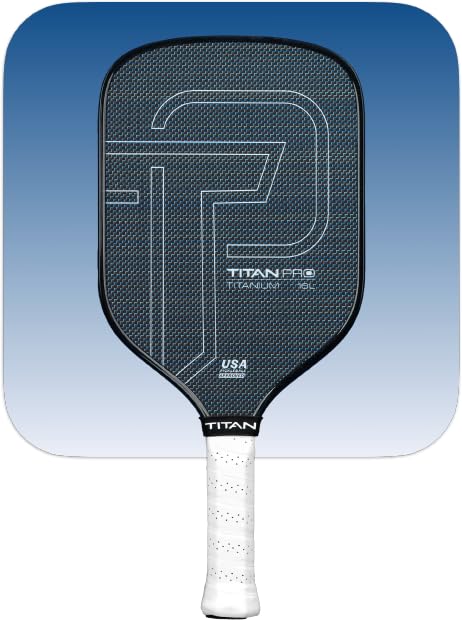 Titan Pro Titanium Carbon Fiber Pickleball Paddle – T700 Carbon Fiber Face, Electroplated Titanium, Nomex Duo Core, USA Pickleball Approved, 14mm & 16mm – Intermediate to Advanced Players