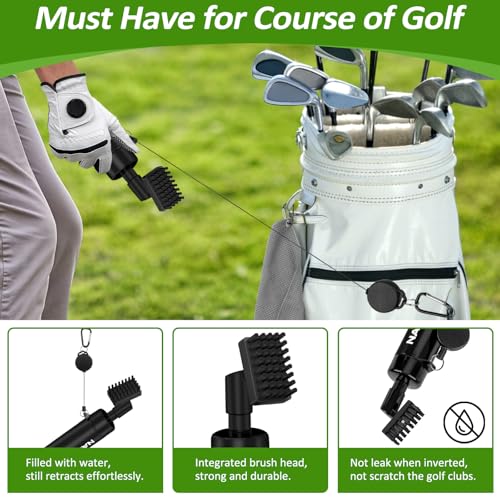 Golf Towel and Brush Set, Premium Golf Towel(16x16 inch) & Squeeze Water Bottle, Essentials Golf Accessories for Men - color: 3PCS(Towel & Brush & Groove Sharpener)