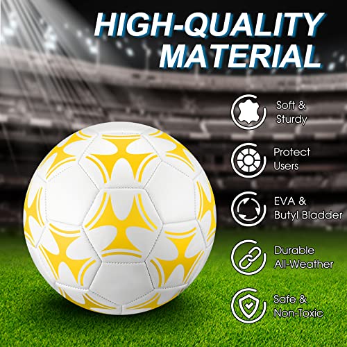 Lenwen 12 Pcs Soccer Balls with Pump Bulk Official Size 5 4 3 Kids Teens Adult Indoor Outdoor Sports Soccer Gift for Play Training Gift Party Back to School