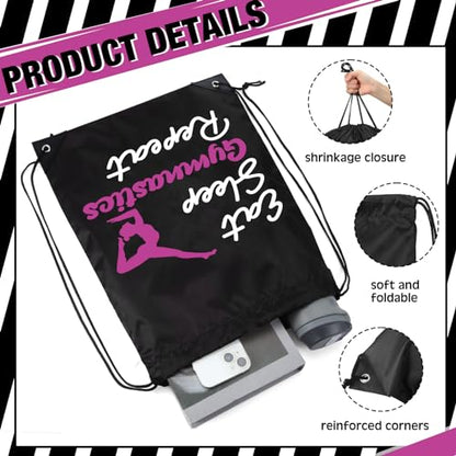 Windyun 16 Pcs Ball Drawstring Backpack Bulk Lightweight Draw String Bags Cinch Bags Drawstring Cinch Sack Tote(Gymnastics) - style: Gymnastics