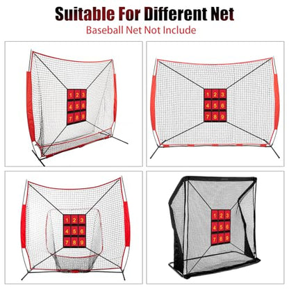 19x27in Clear Numbered Strike Zone,Waterproof Strike Zone Target Net Adjustable and Durable Pitching Net with Strike Zone for Baseball&Softball Net, Applicable for Various Sport Nets