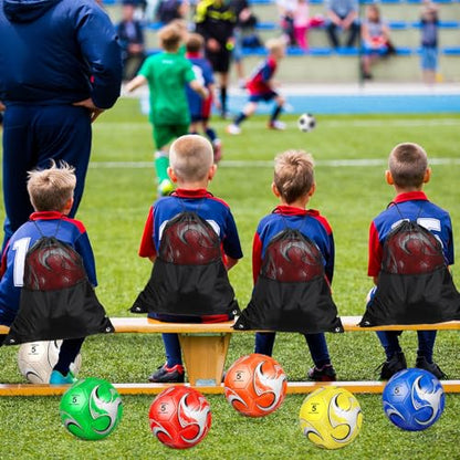 Ceenna 6 Pcs Soccer Ball Bulk with Pump Bag Machine Stitched Deflated Soccer for Outside Sports Training Game Practice - size: Size 5, style: Stylish
