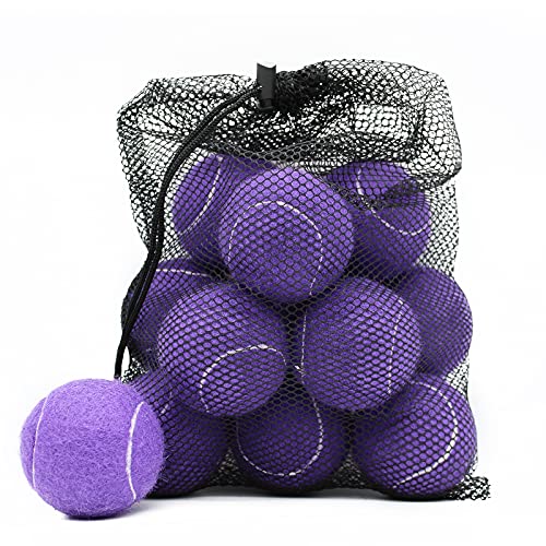 Magicorange Tennis Balls, 12 Pack Advanced Training Tennis Balls Practice Balls, Come with Mesh Bag for Easy Transport, Good for Beginner Training Ball - color: Purple