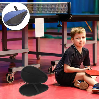 Lurrose Table Tennis Racket Case Paddle Storage Bag with Fixed Holder Blue Sturdy Protective Cover for Ping Pong Paddle Carrying and Travel