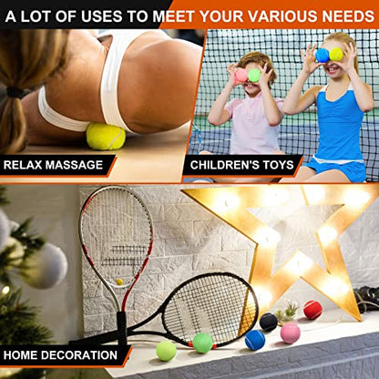 Sumind 60 Pcs Tennis Balls Bulk Standard Tennis Training Ball Tennis Practice Balls PET Dog Playing Balls Tennis Accessories for Beginner Practice Training Sports, 6 Colors