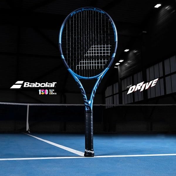 Babolat Pure Drive 11th Gen Tennis Racquet Strung with 16g Syn Gut at Mid-Range Tension