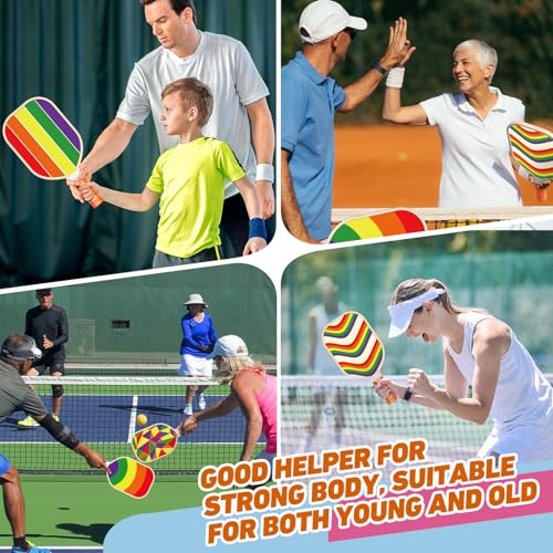 Pickleball Paddles Set of 4, USAPA Approved Premium Wood Pickleball Set with 4 Pickleball Balls and 1 Carry Bag Pickleball Rackets with Ergonomic Cushion Grip for Women Youth