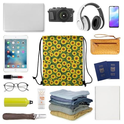 Theft Proof Drawstring Backpack Cinch Sack Water Resistant for Travel Camping Sports Equipment Men Women, Seed Sunflower Bags - color: Picture (640)