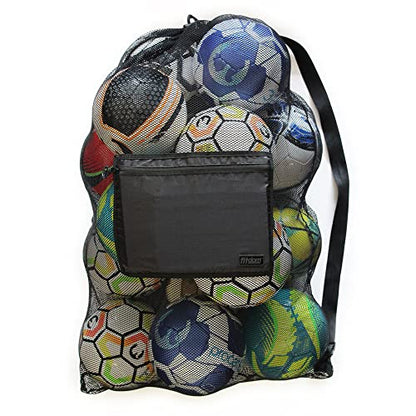 Fitdom Extra Large Heavy Duty Mesh Bag. Best for Soccer Ball, Water Sports, Beach Cloth, Swimming Gears. Adjustable Shoulder Strap. Secure Side Pocket - style: 40" X 30" Large