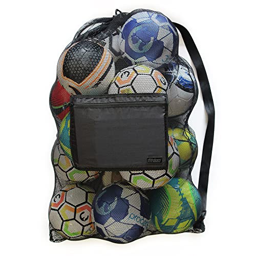 Fitdom Extra Large Heavy Duty Mesh Bag. Best for Soccer Ball, Water Sports, Beach Cloth, Swimming Gears. Adjustable Shoulder Strap. Secure Side Pocket - style: 40" X 30" Large