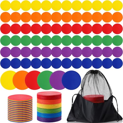 Tinideya TPE Floor Spot Markers Dots for Gym Flat Non Slip Spot Marker Dance Dot for Gym Sports Soccer Basketball Agility Training Field Marking Equipment - size: 5 Inch