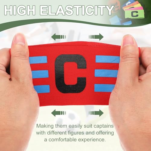 Captain Arm Bands for Soccer, Soccer Captain C Armband, Classic Striped Elastic Protective Arm Badge Player Bands - color: Grass Green