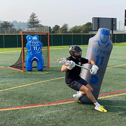 Elevate Inflatable Defender Dummy w/Air Pump - Great Sports Training Aid for Lacrosse, Soccer, Basketball, Field Hockey, Punching Bag. Highly Portable and Fun. - style: 11th Man Defender Pro