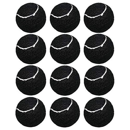 URBEST Tennis Ball 12 Packs Training Tennis Balls Practice Balls for Novice Player, Pet Dog Playing Balls with Mesh Carry Bag - color: Very Black