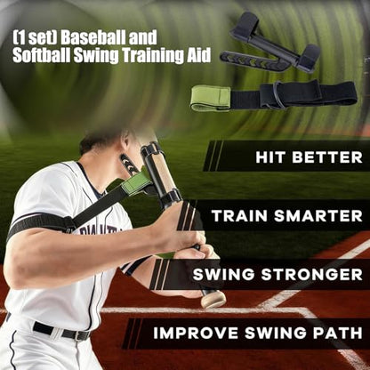Baseball/Softball Hitting Trainer – Swing Trainer Aid for Batting & Hitting Practice – Baseball Training Equipment to Improve Bat Speed, Swing Mechanics, & Timing – for Ages 9 and Up