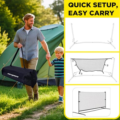 6ft Portable Pickleball & Paddle Ball Set: Easy Setup Paddle Game with Net, Similar to Badminton, Pingpong, and Jianzi, All-in-1 Set for Lawn, Backyard, Camping, Beach Indoor & Outdoor