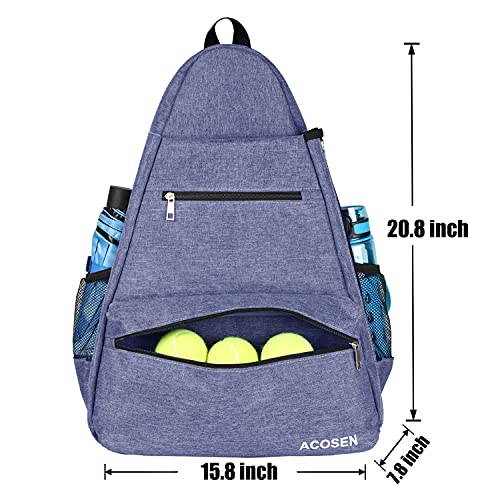 ACOSEN Tennis Bag Tennis Backpack - Large Tennis Bags for Women and Men to Hold Tennis Racket,Pickleball Paddles, Badminton Racquet, Squash Racquet,Balls and Other Accessories - color: Purple - B