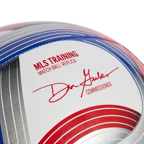 adidas Unisex MLS Soccer Ball - color: White/Team Royal Blue/Red/Silver Metallic, size: 4