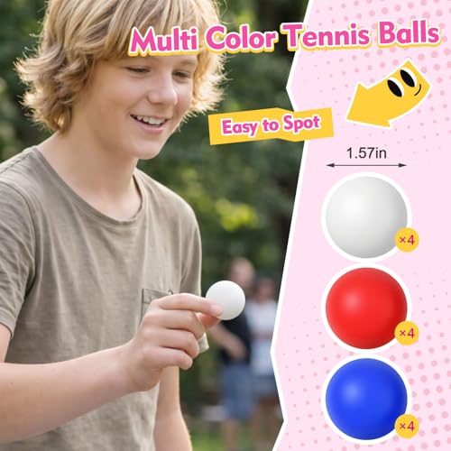 Soulchen 40mm Glow in The Dark Table Tennis Balls Bulk, Carnival Game Night, Neon Birthday Party Favors, Classroom Rewards, Goodie Bag Filler, Pet Playmate - color: Red White Blue, size: Solid