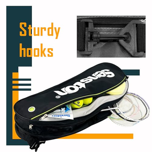 Senston Tennis/Badminton Racket Bag,Single Shoulder Racket Bag Racquet Bag,Waterproof And Dustproof. - color: Black