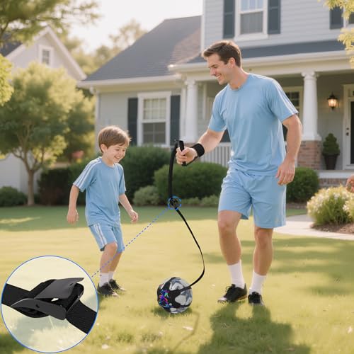 READAEER Soccer Training Equipment for Kids Adults, Adjustable Waist or Wrist Belt for Kicking and Passing Practice, no Waste time Picking up the Ball(Football is not Included)