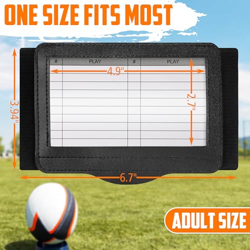 5 Pack Football Wristbands, Triple Window Quarterback (QB) Football Play Wristbands for Signs - style: Audlt