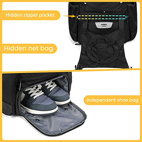 Softball Bag, Baseball Equipment Backpack for Youth Girls Adult, Lightweight With Shoe Compartment, Fence Hook for TBall, Bat, Helmet