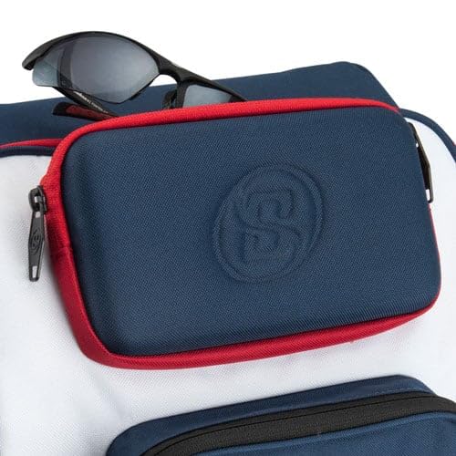 Tournament Backpack Baseball Bag, Large Capacity Bat Holder, Softball Bag with Shoe Compartment and Fence Hook, Red/White/Blue