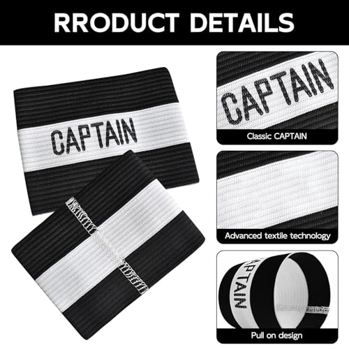 Classic Captain's Armband for Soccer Training, Adults & Youths Elastic Arm Band Captain Armbands Team Sports Accessories