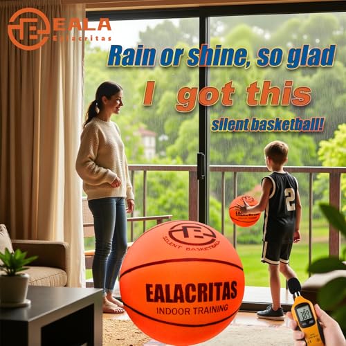 Groove-Grip Silent Basketball & Hoop Gift Set - High-Density Foam with Textured Surface, All-Weather Indoor Practice, Ready-to-Give Pro Training Kit - color: Orange