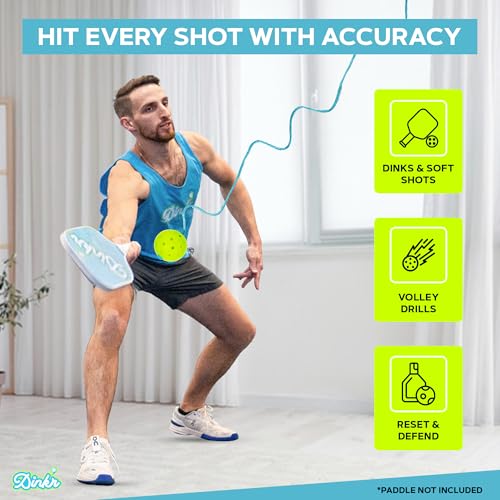 Dink’r Pickleball Trainer – Fun & Easy Way to Play Anytime, Anywhere | Practice at Home | Great Gift for Beginners, Families & Pickleball Fans | No Partner Needed, Under the Cost of One Court Rental - color: Classic: Single-ball Trainer