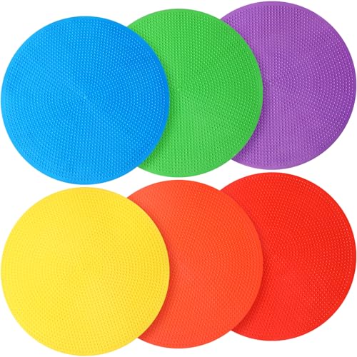 6 Pcs Poly Spots Markers Sports Training for Gym Floor Soccer Basketball Speed Agility Training Field Marking Equipment - color: 6 Color, size: 8 Inch