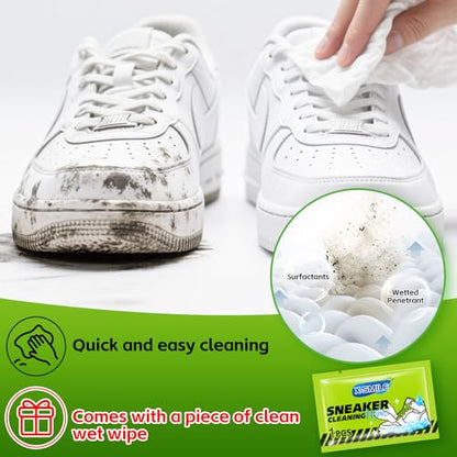 X-SMILE Sneaker Cleaning Kit, Foam Cleaner for White Shoes, PU & Synthetic, Canvas, Mesh & Rubber, Brush, Towel & Wipe 100ml