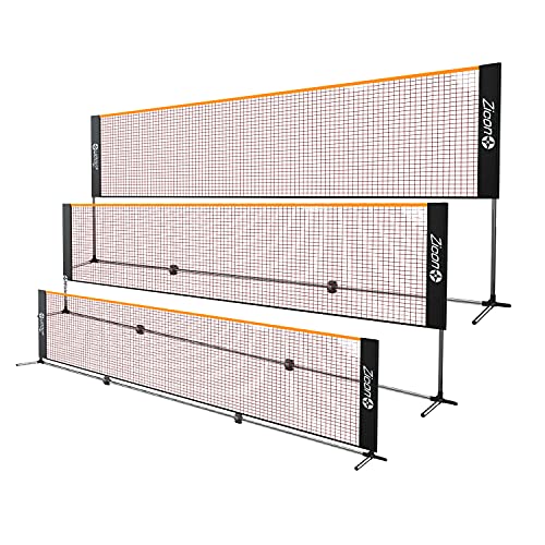 Portable Tennis Net,Stainless Steel Poles Badminton Net Set Adjustable Height Nylon Net with Carry Bag, for Kids Volleyball, Pickleball,Soccer, Indoor, Outdoor Court, Backyard, Beach, Driveway