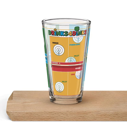 Drinks4Dinks Pint Glass Pickleball Game - Gifts for Pickleball Players Drinking Game with A Pickleball Twist and Beer Cups 2 Pack