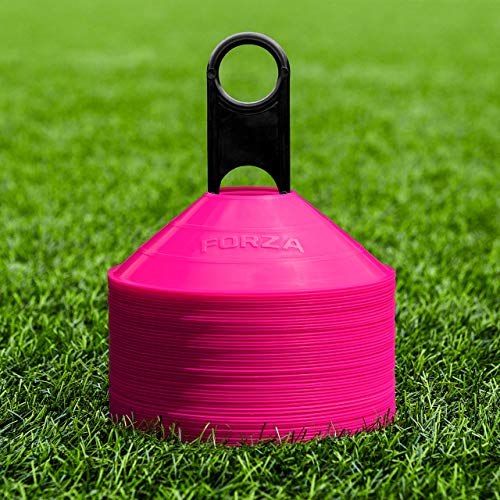 FORZA Multi-Sport Training Marker Cones | Pack of 50 or 1000 Soccer Cones in 8 Vibrant Colors - Durable Construction, Portability and Convenient Storage with Holder - color: Pink, size: Pack of 1000