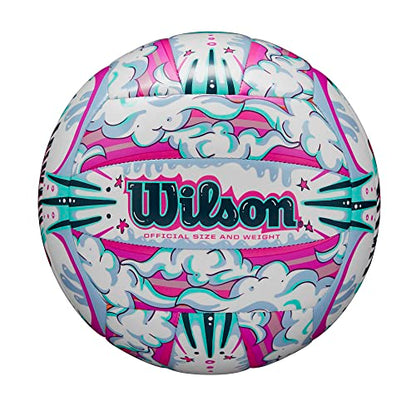 Wilson AVP Hawaii Outdoor Volleyball + Frisbee Kit - color: White/Purple, style: Graffiti