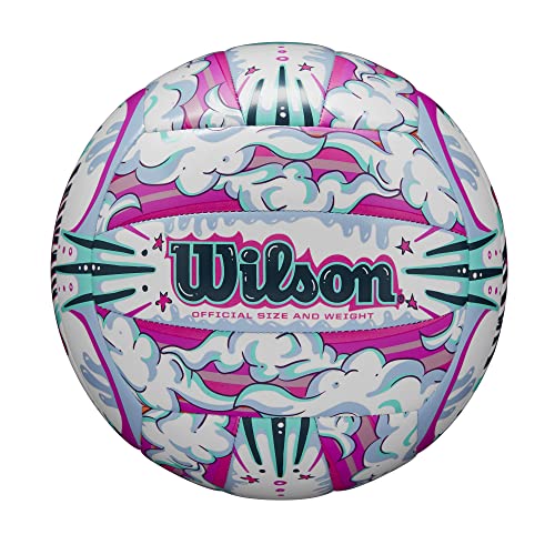 Wilson AVP Hawaii Outdoor Volleyball + Frisbee Kit - color: White/Purple, style: Graffiti