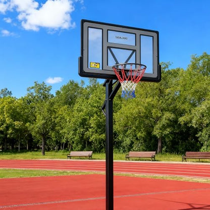 Basketball Backboard and Rim Combo, Indoor Outdoor Pole Mount Basket Ball Hoop with Adjustable Basket Ball Goal PET Backboard, Wall Mounted Basketball Rack & Mounting Bracket Hoop,Over-The-Door Hoops