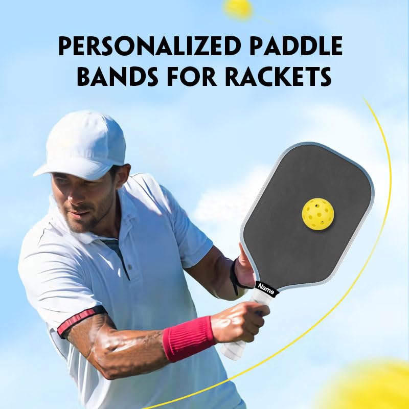 2PCS Custom Pickleball Paddle Name Bands Silicone Personalized Ring Grip Bands for Tennis Table Tennis Badminton