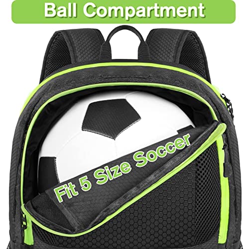 YOREPEK Soccer Backpack,Soccer Bag with Ball Holder, Water resistant Sport Equipment Bags Fit Basketball Volleyball Football - color: Black